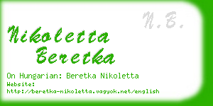 nikoletta beretka business card